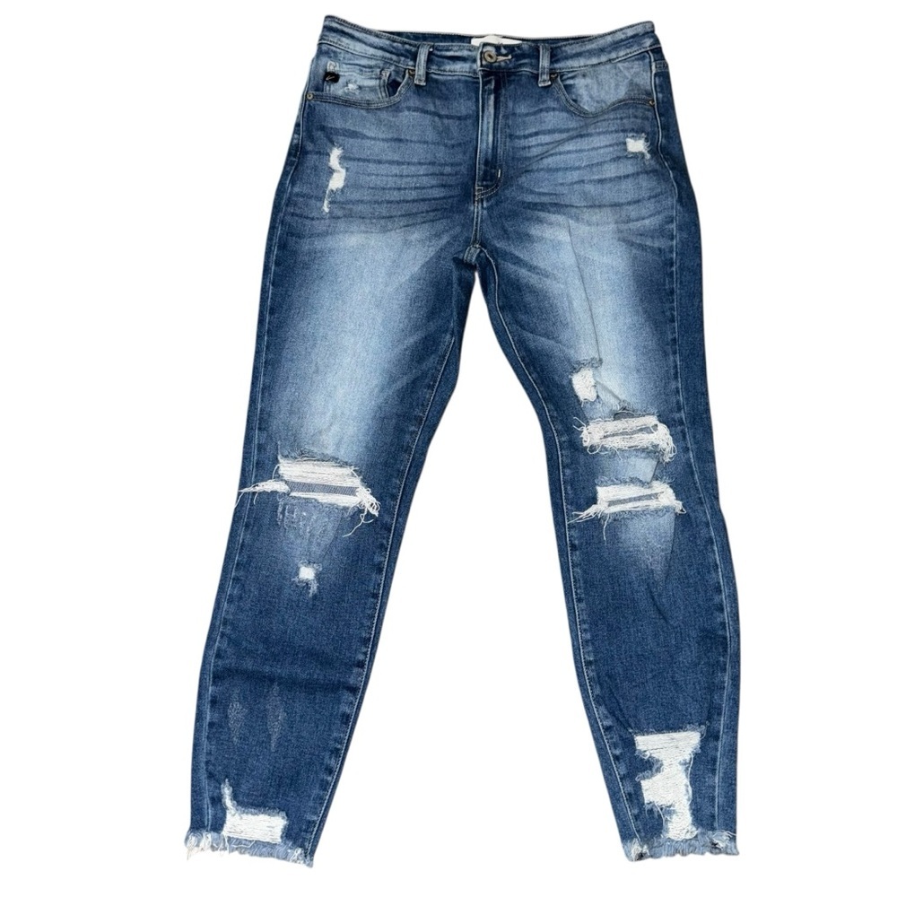 KanCan Women’s Distressed Skinny Jeans Size 13/30 Stretch Mid Rise NWOT